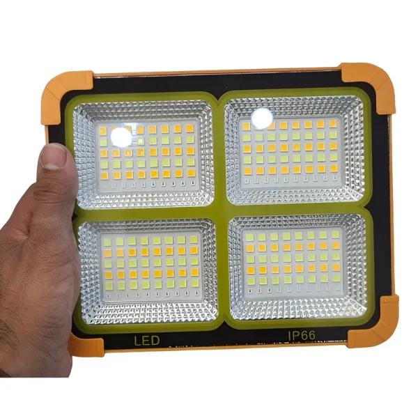 پروژکتور شارژی خورشیدی مدل HG-68 ظرفیت ۴۰۰ وات